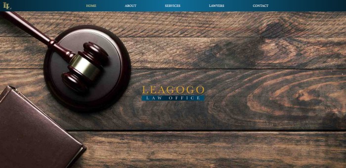 The header of the website of Leagogo Law Firm